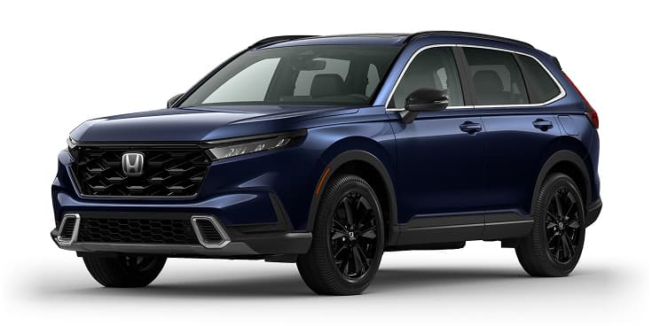 Honda CR-V Sport Touring Hybrid 2025 azul, vista frontal de referencia del fabricante